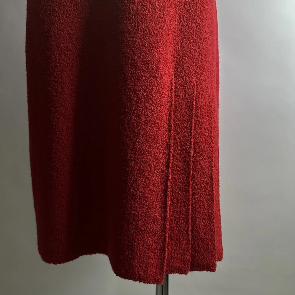 Vintage 80's Designer Adolfo Red Bouclé Wool Set with Lady Jacket & Skirt - Picture 11 of 12